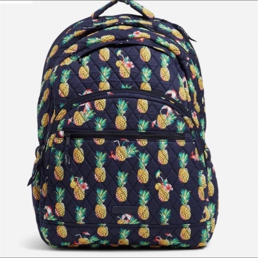 New Vera Bradley Pineapple Print Quilted Backpack TOUCAN PLAY